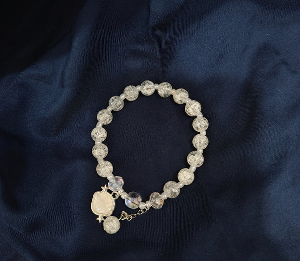 Celestial Frost Crystal Charm Bracelet