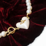 Royal Pearl Orb Heart Necklace